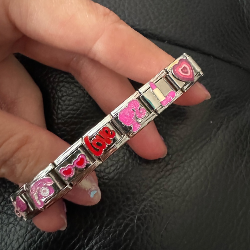 Pink Barbie Inspired Italian Charm Bracelet